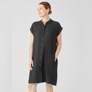 Eileen Fisher Puckered Organic Linen Shirtdress